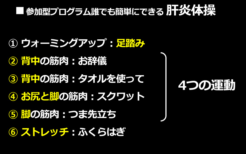 肝炎体操　4つの運動 軽